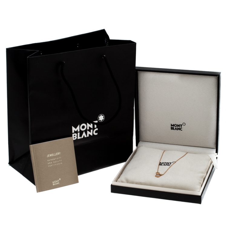 Pre Owned Montblanc Mother of Pearl 18k Rose Gold Pendant Necklace