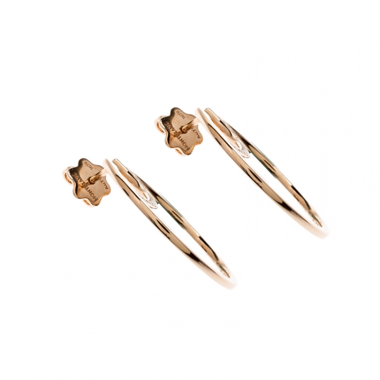 Pre Owned Montblanc Boheme Diamond 18k Rose Gold Hoop Earrings