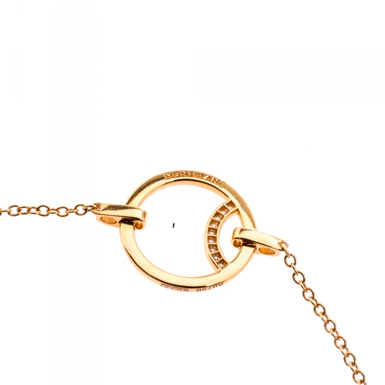 Pre Owned Montblanc Diamond 18k Rose Gold Chain Bracelet
