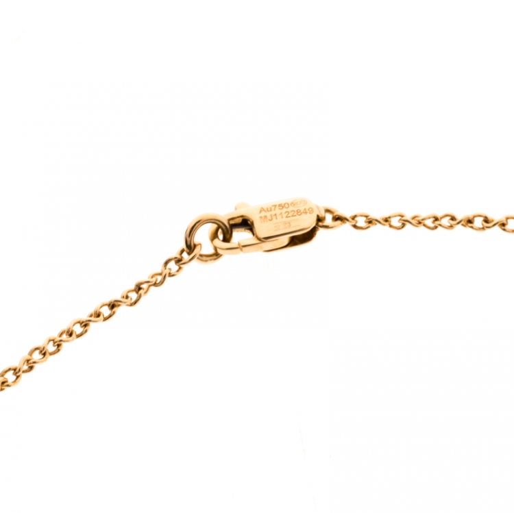 Pre Owned Montblanc Star Heart Charm 18k Rose Gold Necklace 