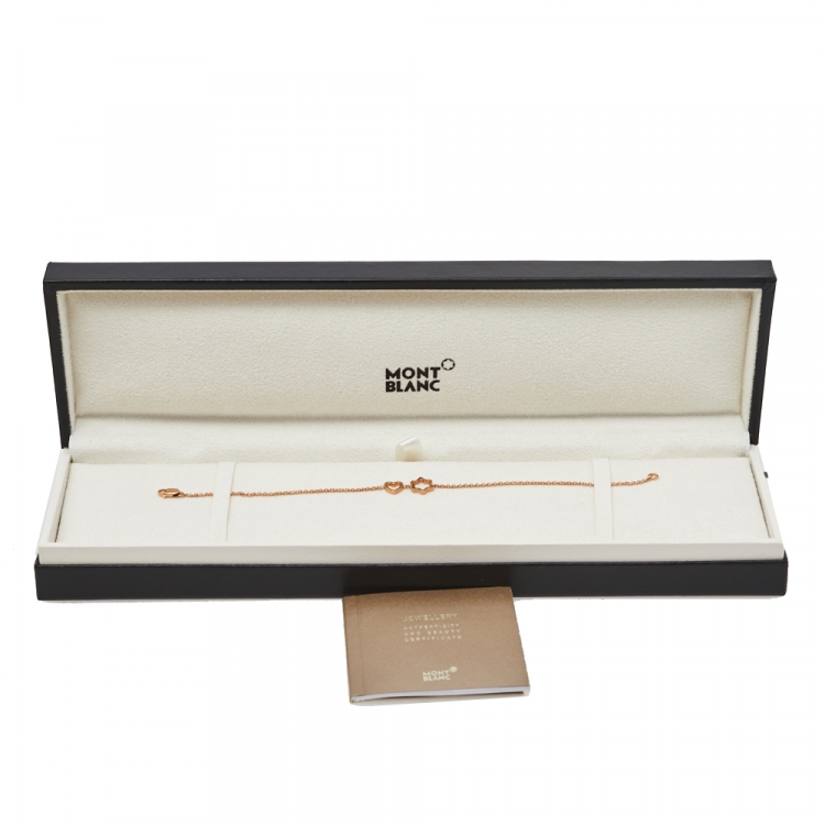 مملوكة مسبقًا Montblanc 18K Rose Gold Star Heart Charm Bracelet