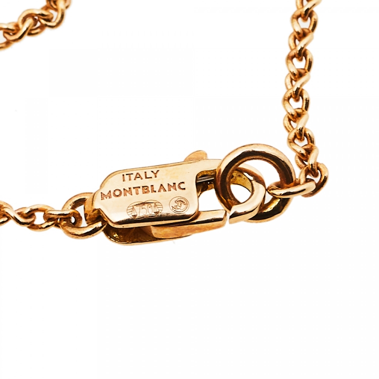 مملوكة مسبقًا Montblanc 18K Rose Gold Star Heart Charm Bracelet