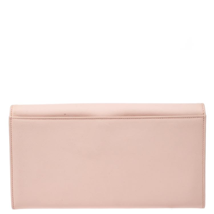 Pre Owned Montblanc Rose Pink Leather Lady Star Continental Wallet