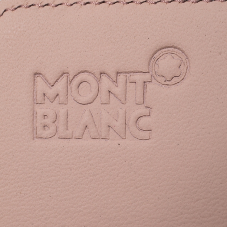 Pre Owned Montblanc Rose Pink Leather Lady Star Continental Wallet