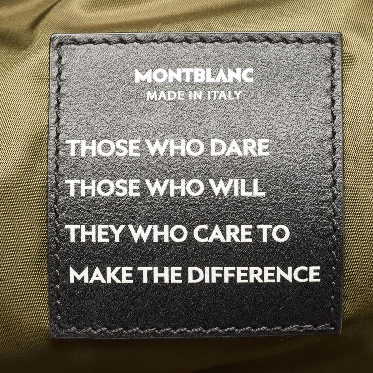 Pre Owned Montblanc Green/Black Nylon and Leather Spirit Backpack