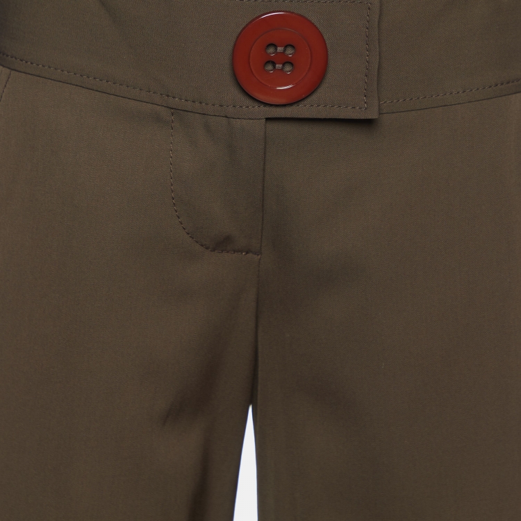 Pre Owned Moschino Cheap and Chic Brown Wool Flared Leg Trousers M