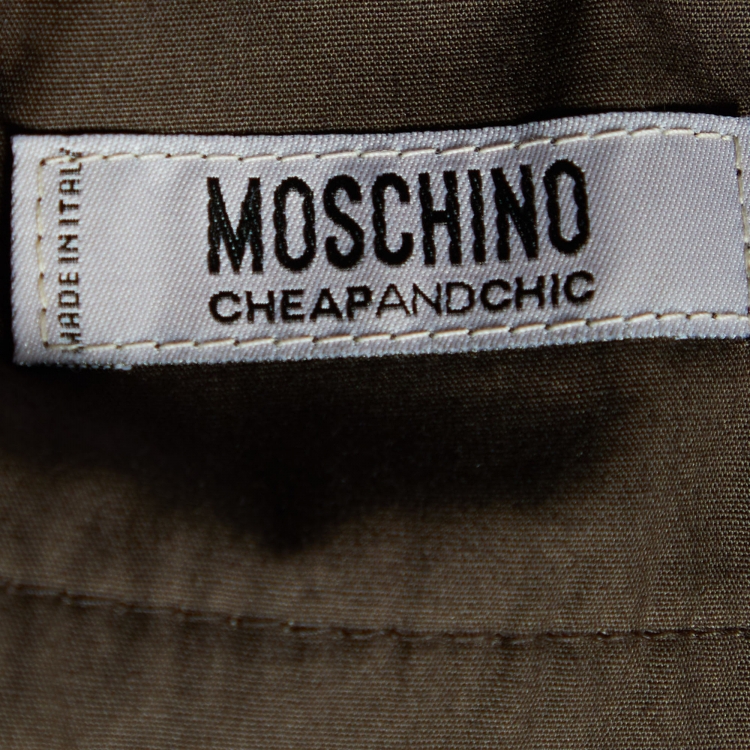 Pre Owned Moschino Cheap and Chic Brown Wool Flared Leg Trousers M