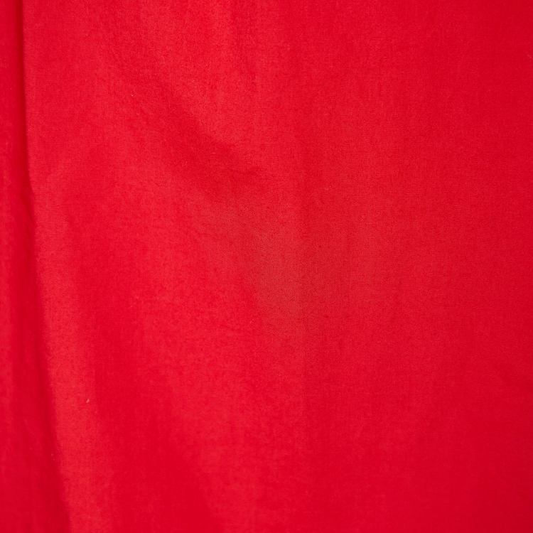 مملوكة مسبقًا Moschino Jeans Red Cotton Bow Tie Detail Balloon Dress L