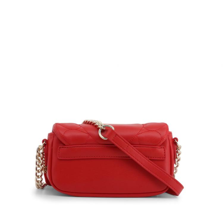 Pre Owned Love Moschino Red Faux Leather Heart Embossed Crossbody Bag