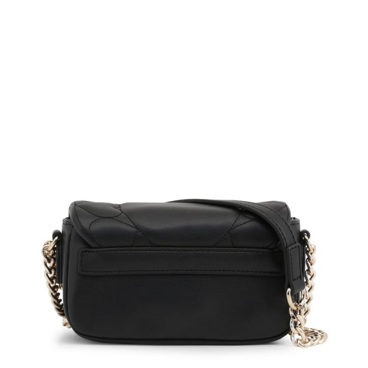 Pre Owned Love Moschino Black Faux Leather Heart Embossed Crossbody Bag