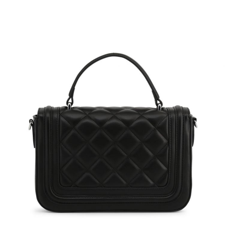 مملوكة مسبقًا Love Moschino Black Quilted Faux Leather Studded Top Handle Bag