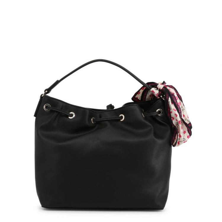 Pre Owned Love Moschino Black Faux Leather Scarf Shoulder Bag