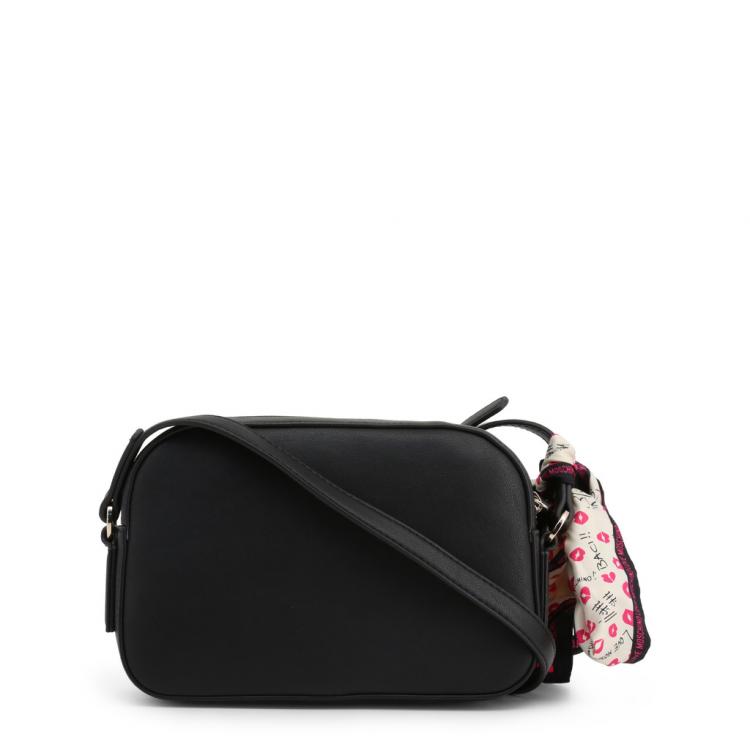 Pre Owned Love Moschino Black Faux Leather Scarf Crossbody Bag