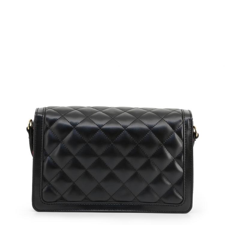 مملوكة مسبقًا Love Moschino Black Quilted Faux Leather Crossbody Bag
