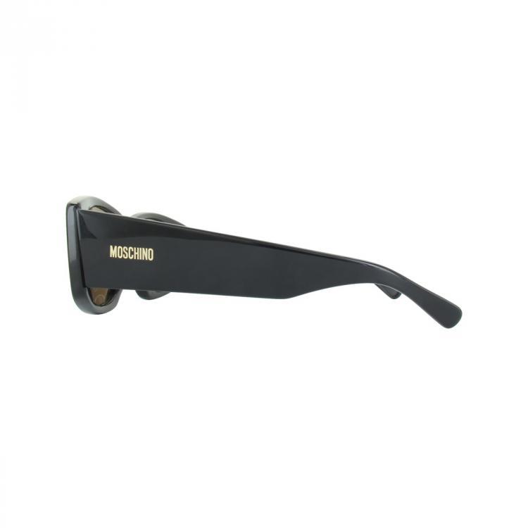 Pre Owned Moschino Black MO818S Shield Sunglasses