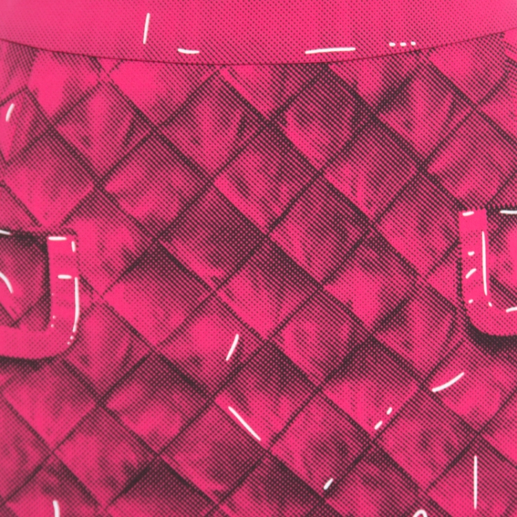 Pre Owned Moschino Couture Pink Trompe-L'oeil Printed Crepe Pencil Skirt M