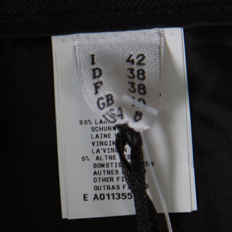 Pre Owned Moschino Couture Black Wool Zip Detail Peplum Skirt M