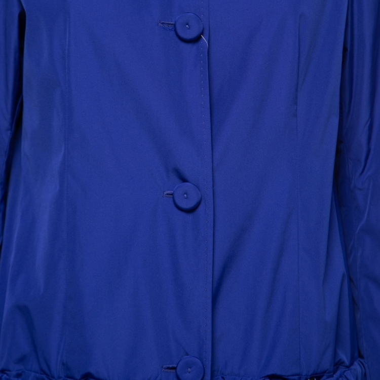 Pre Owned Moschino Cheap and Chic Royal Blue Sateen Ruched Shirt Dress M