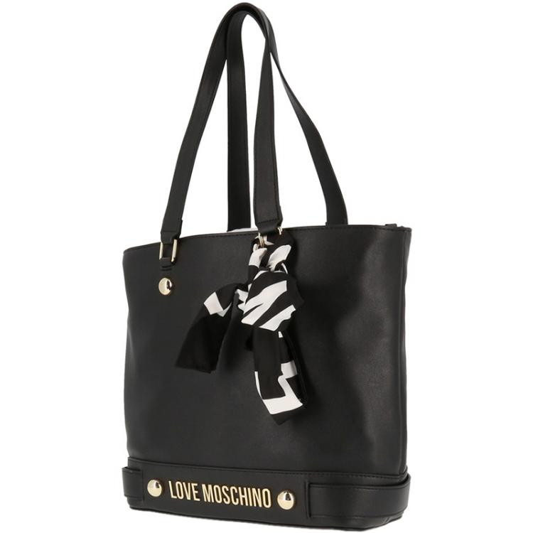 Love Moschino scarf tote bag in black