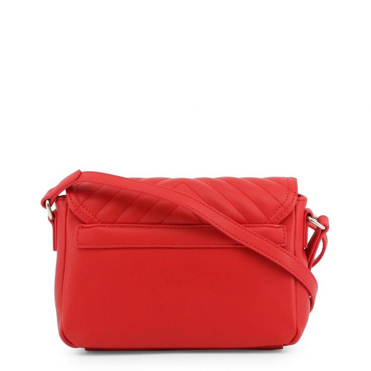 Pre Owned Love Moschino Red Quilted Leather Logo Shoulder Bag