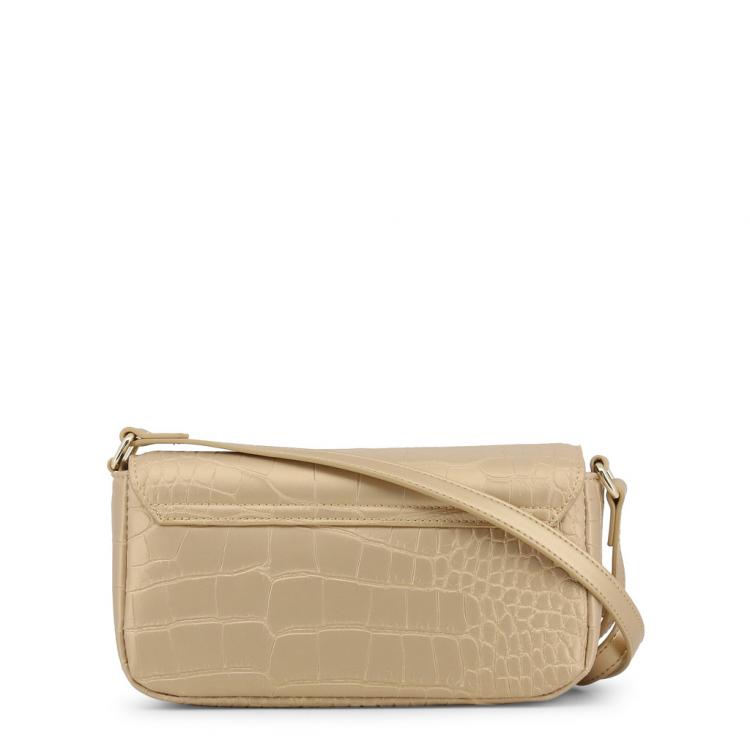 Pre Owned Love Moschino Yellow Croc Embossed Leather Crossbody Bag