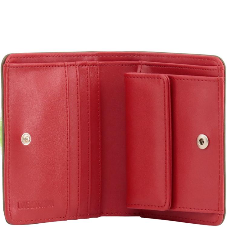 Pre Owned Love Moschino Green Leather Coin Purse