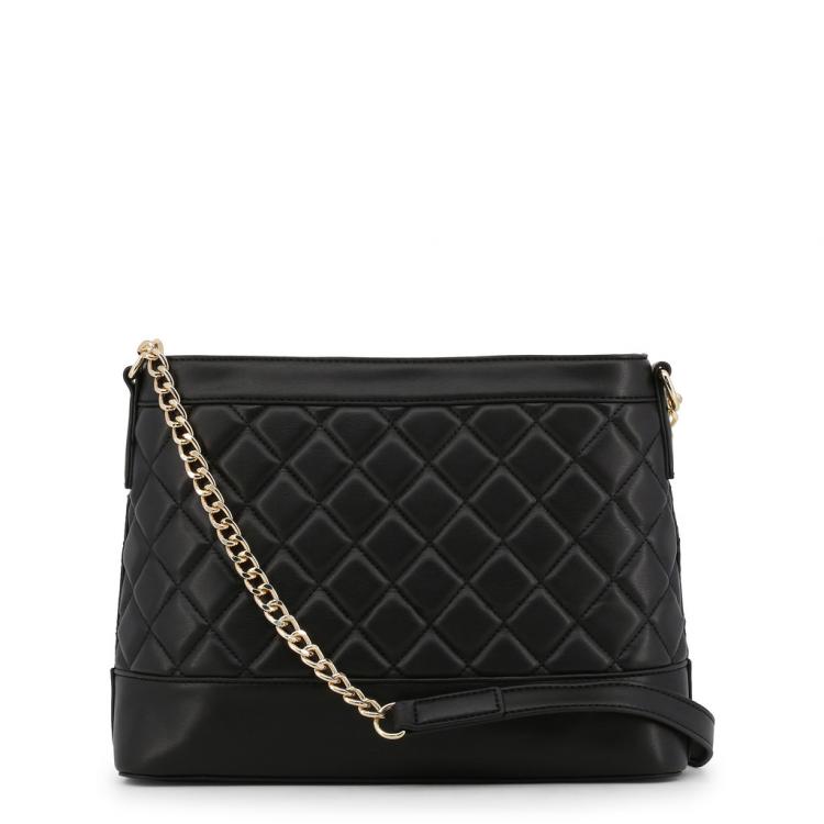 Pre Owned Love Moschino Black Quilted Leather Bucket Chain Shoulder Bag