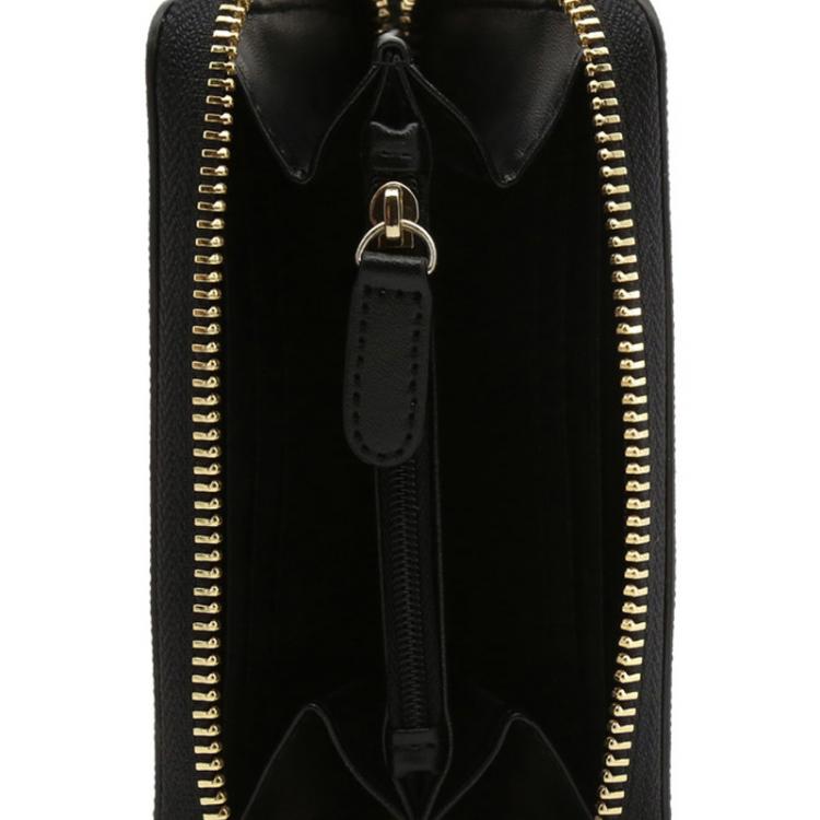 Pre Owned Love Moschino Metallic Faux Leather Zip Around Coin Purse