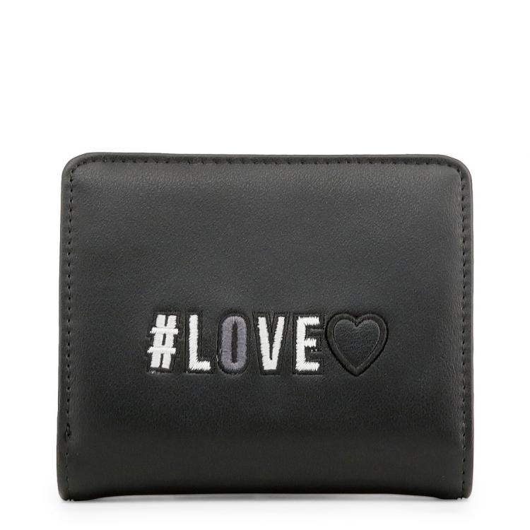 Pre Owned Love Moschino Black Faux Leather Coin Purse