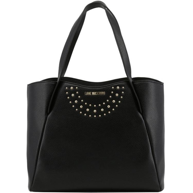 Pre Owned Love Moschino Black Faux Leather Tote