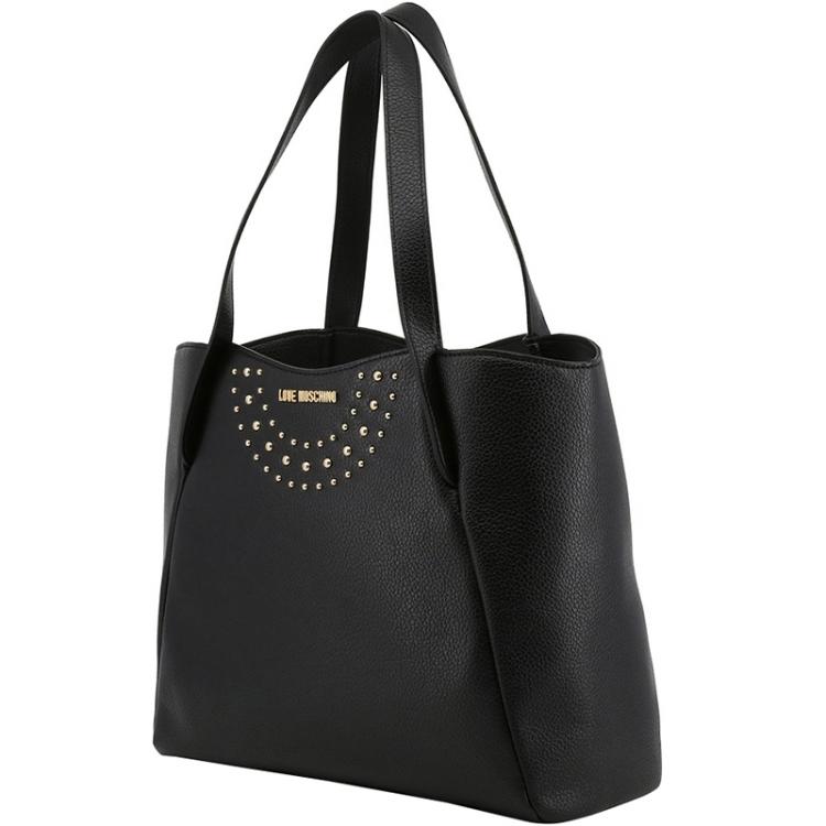 Pre Owned Love Moschino Black Faux Leather Tote