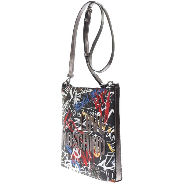 Love Moschino Multicolor Faux Print Leather Crossbody Bag Moschino