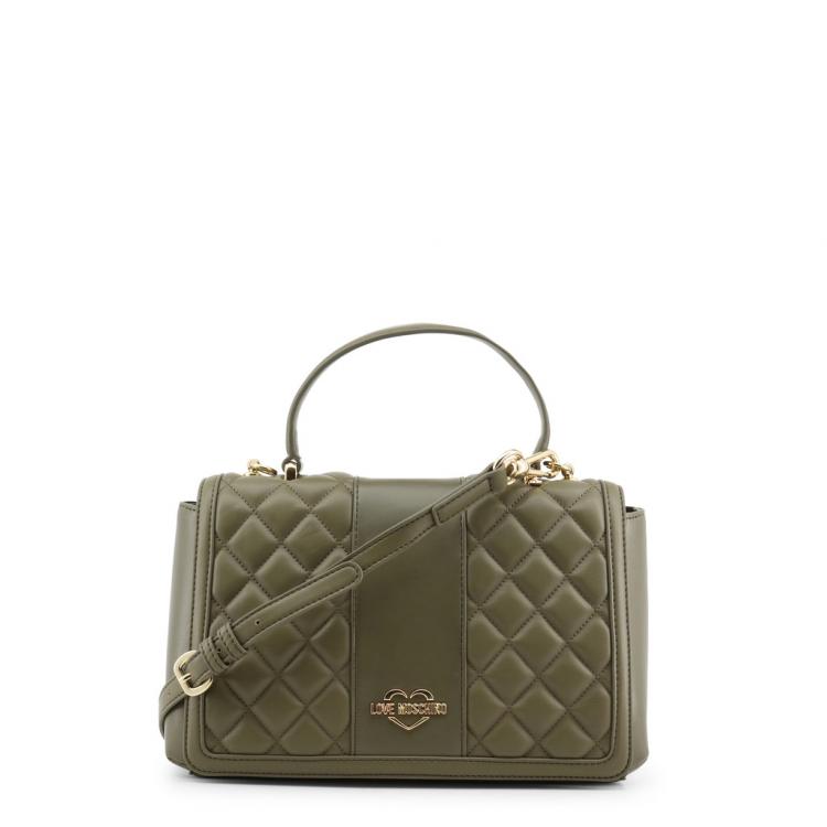 مملوكة مسبقًا Love Moschino Green Quilted Faux Leather Crossbody Bag