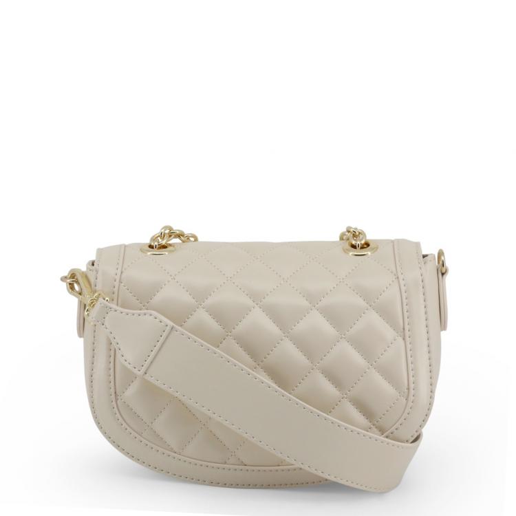 Pre Owned Love Moschino White Quilted Faux Leather Crossbody Bag