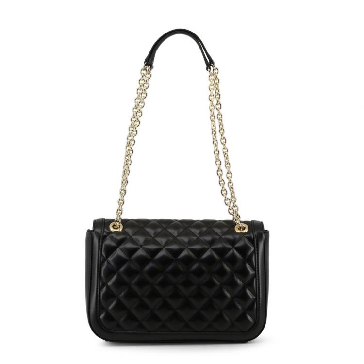 Pre Owned Love Moschino Black Quilted Faux Leather Chain Shoulder Bag