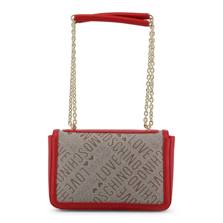 مملوكة مسبقًا Love Moschino Two Tone Signature Fabric and Faux Leather Chain Shoulder Bag