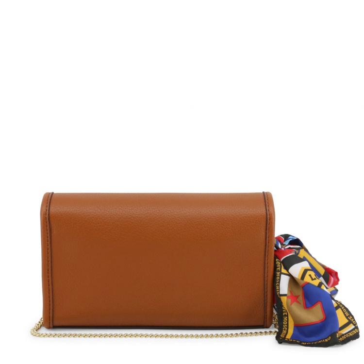 مملوكة مسبقًا Love Moschino Brown Faux Leather Scarf WOC Clutch Bag