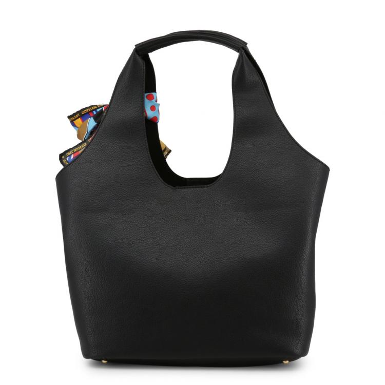 Pre Owned Love Moschino Black Faux Leather Scarf Shoulder Bag