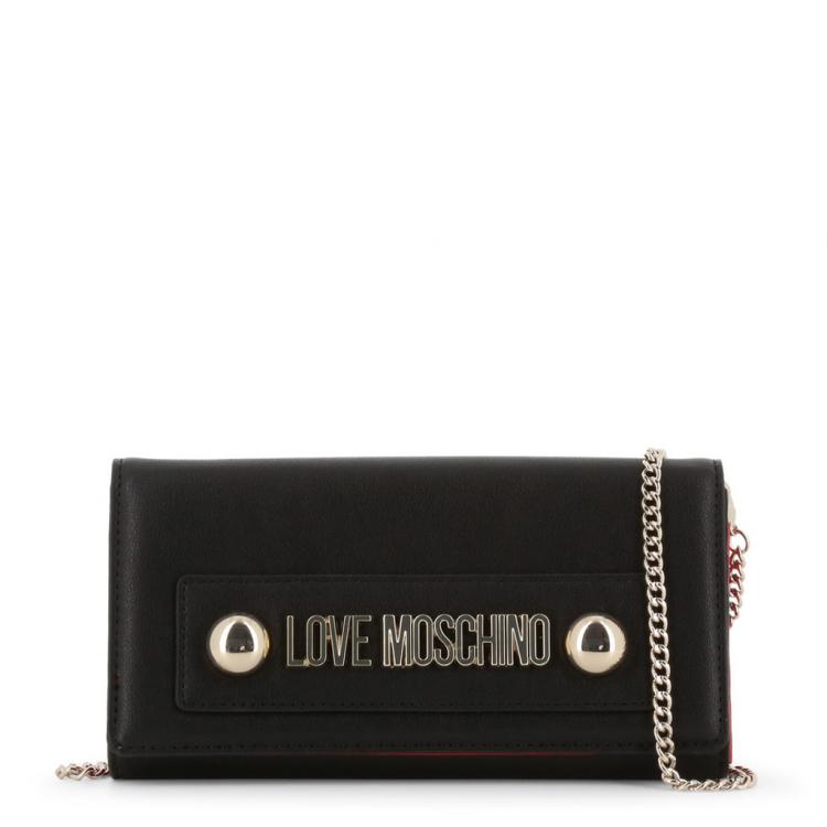 مملوكة مسبقًا Love Moschino Black Faux Leather WOC Clutch Bag 