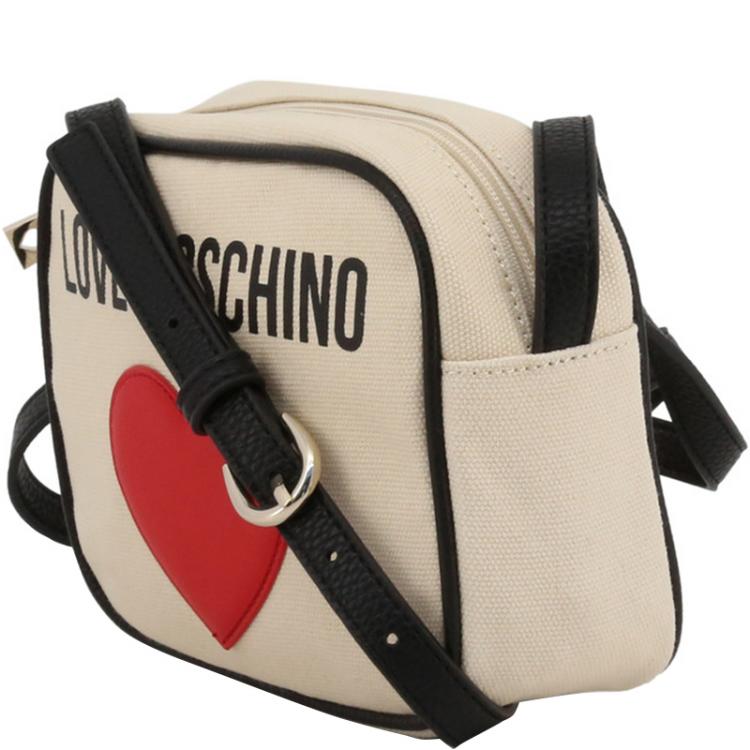 Pre Owned Love Moschino Brown Fabric Applique Crossbody Bag 