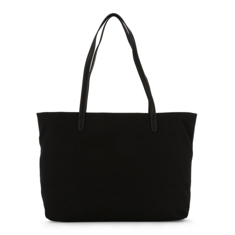Pre Owned Love Moschino Black Fabric Applique Shoulder Bag 