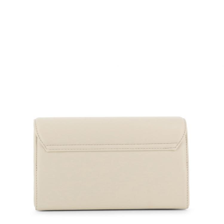 Pre Owned Love Moschino White Faux Leather Embroidered WOC Crossbody Bag 