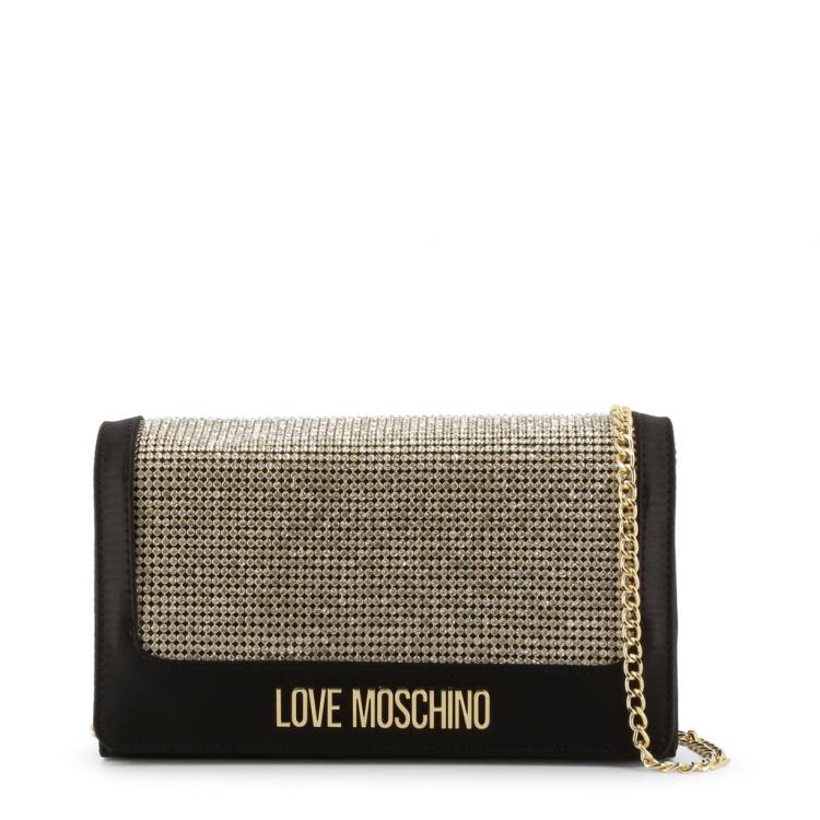 Pre Owned Love Moschino Black Fabric Applique WOC Crossbody Bag 
