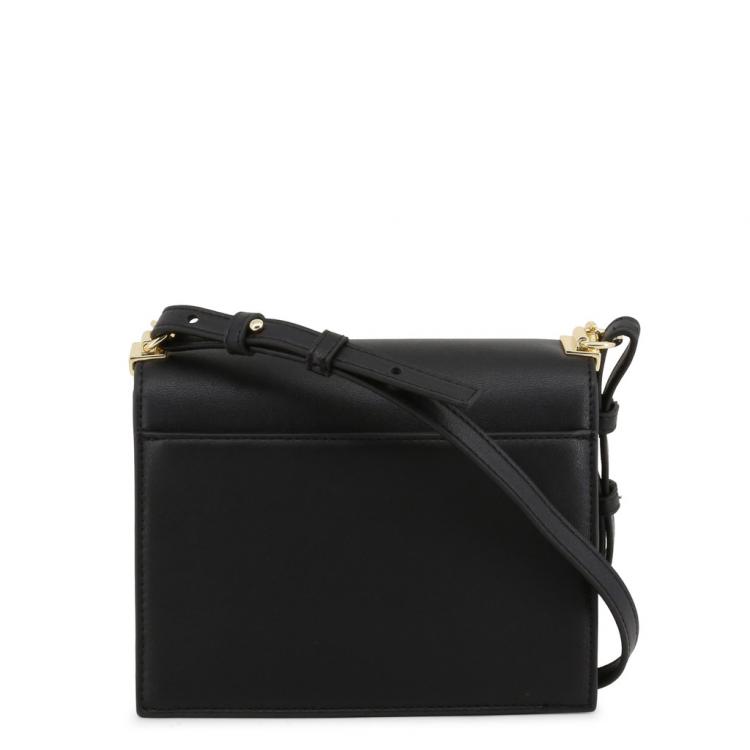 Pre Owned Love Moschino Black Faux Leather Chain Crossbody Bag 
