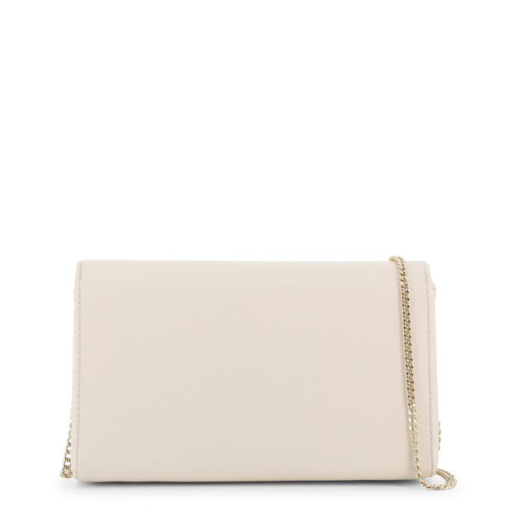 Pre Owned Love Moschino White Faux Leather Embroidered WOC Crossbody Bag 