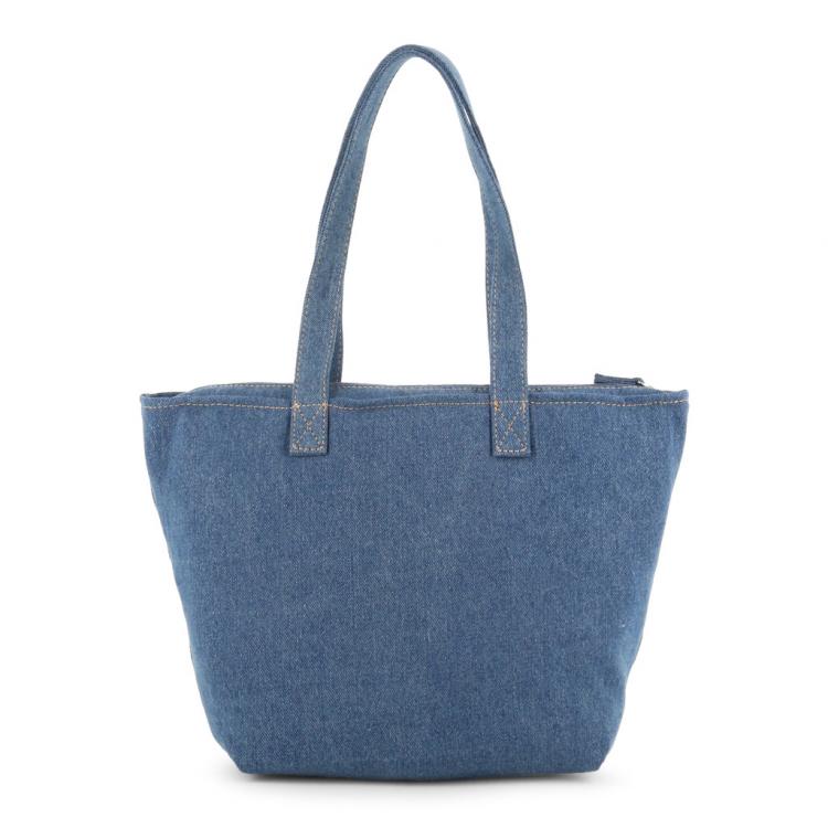 Pre Owned Love Moschino Blue Fabric Love Applique Shoulder Bag
