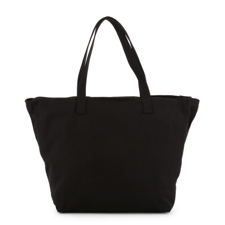 Pre Owned Love Moschino Black Fabric Love Applique Shopping Tote