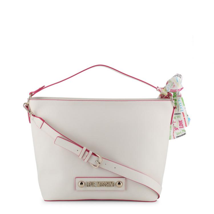 مملوكة مسبقًا Love Moschino White Faux Leather Scarf Shoulder Bag