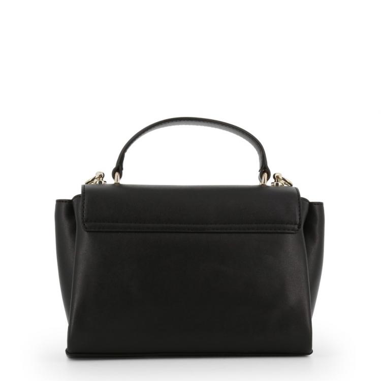 Pre Owned Love Moschino Black/Gold Faux Leather Top Handle Bag