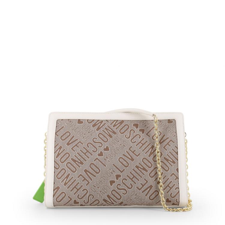 Pre Owned Love Moschino Two Tone Signature Canvas and Faux Leather Crossbody Bag 